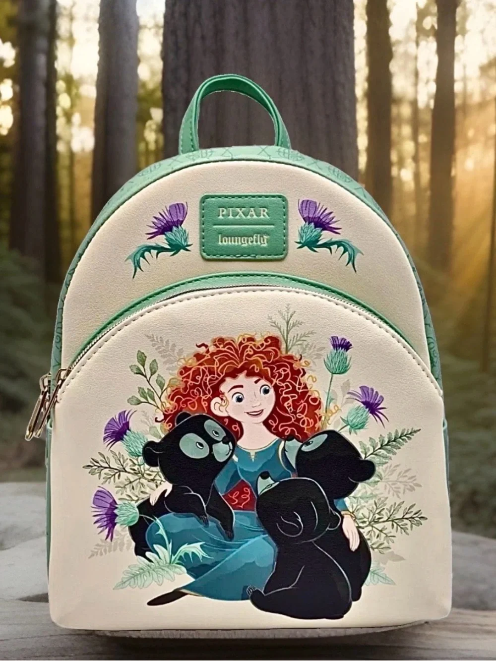 NEW w Tags Loungefly Disney / Pixar BRAVE - MERIDA & 3 Bears / Brothers Backpack